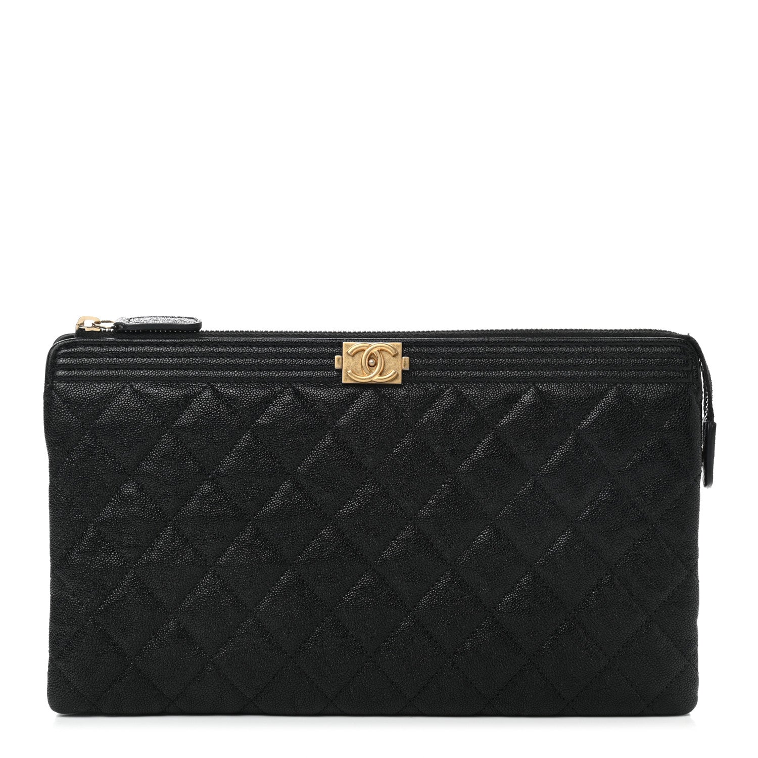 Chanel Caviar Quilted Small Zipped Boy Pouch Black 1 of 9