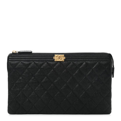Chanel Caviar Quilted Small Zipped Boy Pouch Black 1 of 9