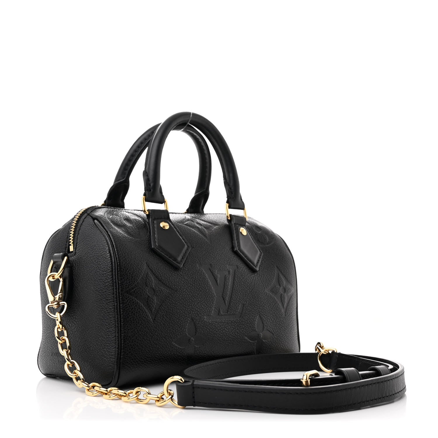 Louis Vuitton Empreinte Monogram Giant Speedy Bandouliere 20 Black 3 of 11