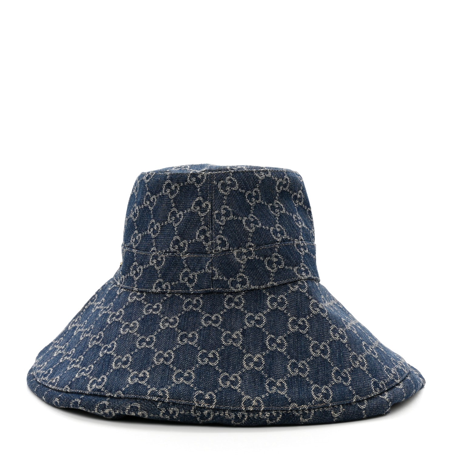 Gucci Eco Washed Denim GG Monogram Brim Hat M Blue 3 of 8