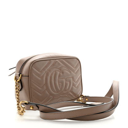 Gucci Calfskin Matelasse Mini GG Marmont Chain Shoulder Bag Porcelain Rose 3 of 10