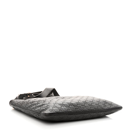 Gucci Guccissima Medium Flat Messenger Bag Dark Brown 4 of 13