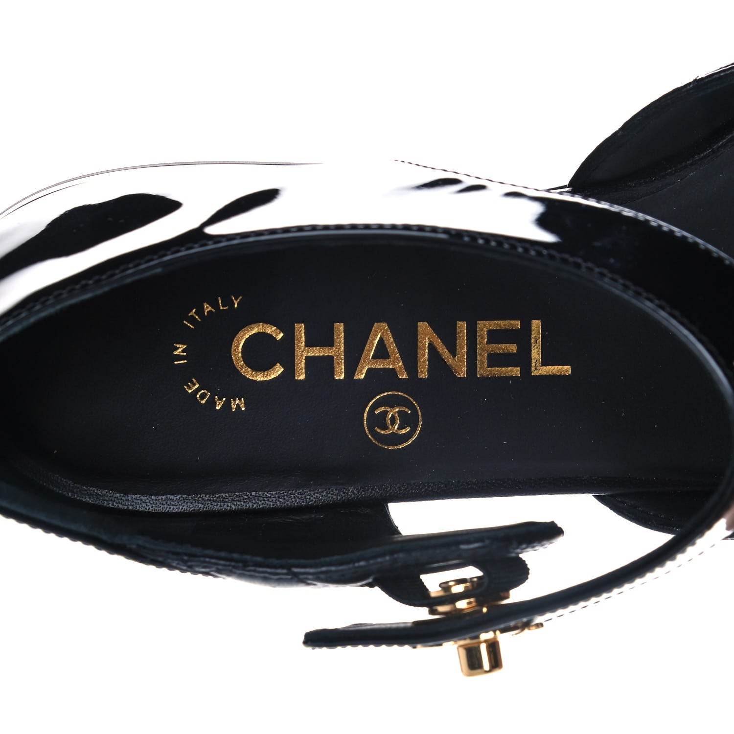 Chanel Patent Lambskin Quilted Cap Toe Ballerina Flats 36.5 Black 7 of 10