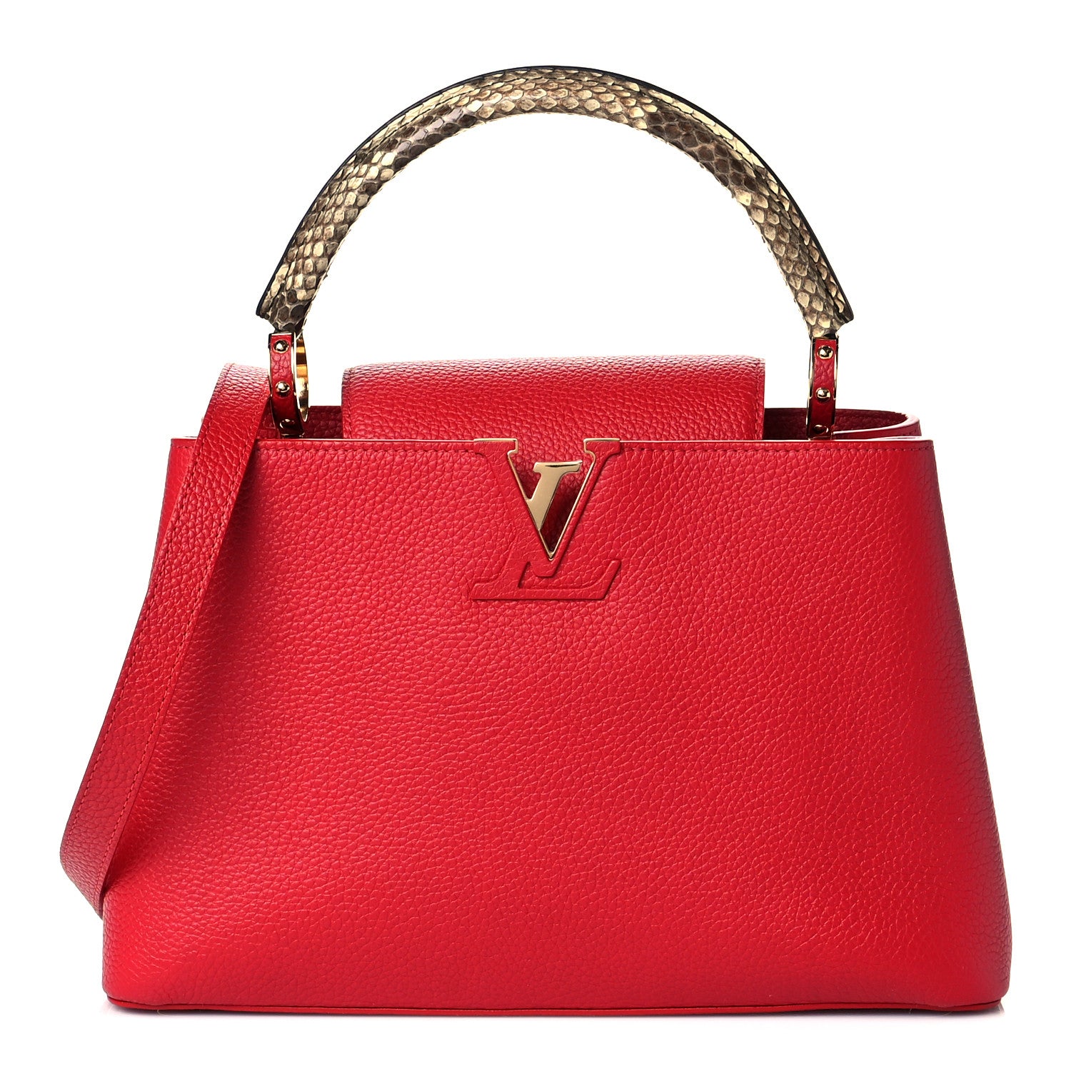 Louis Vuitton Taurillon Python Capucines PM Scarlet 1 of 11