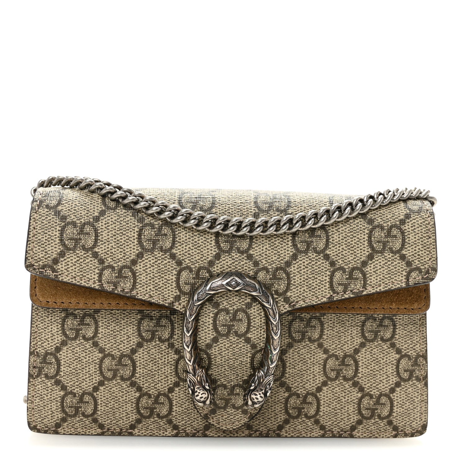 Gucci GG Supreme Monogram Super Mini Dionysus Shoulder Bag Taupe 1 of 10