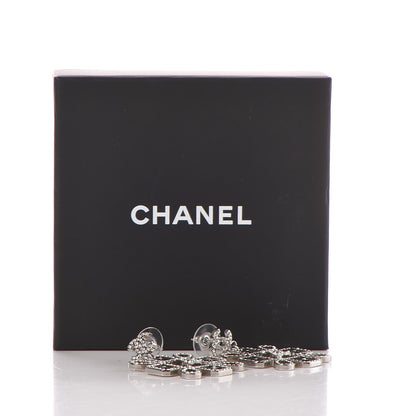 Chanel Crystal CC Drop Earrings Silver 5 of 5