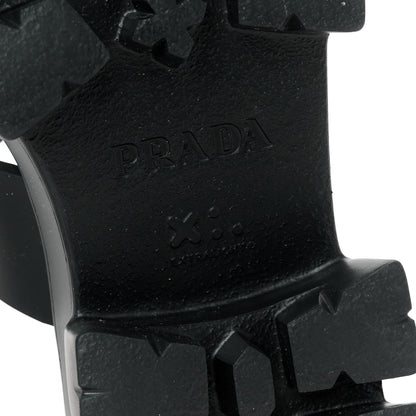 Prada Foam Rubber Triangle Logo Monolith 55mm Cage Sandals 41 Black 8 of 10