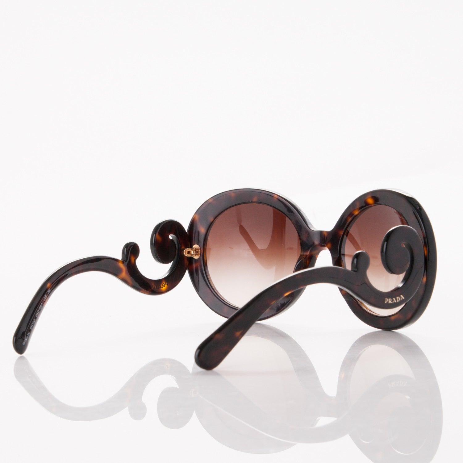 Prada Polarized Baroque Sunglasses SPR 27N Tortoise 4 of 8