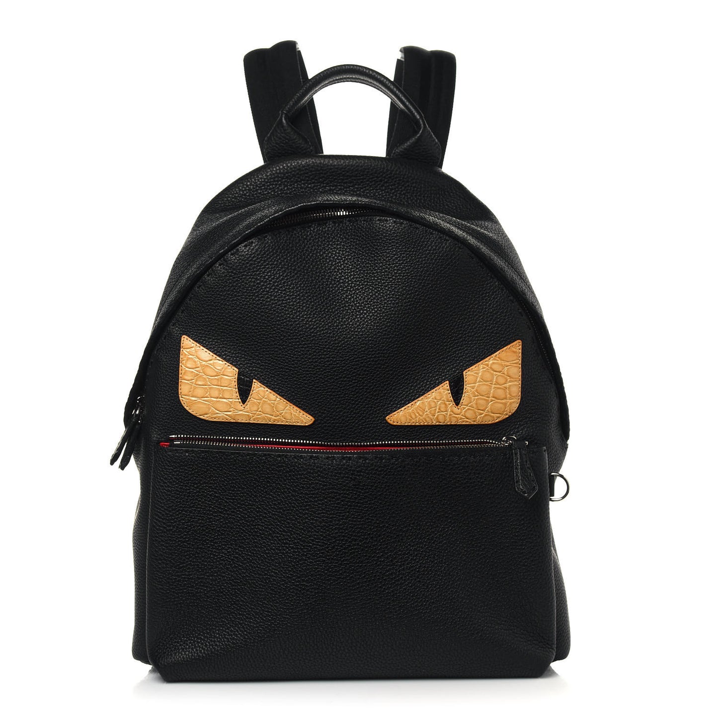 Cuoio Romano Selleria Crocodile Monster Eyes Backpack Black Girasole