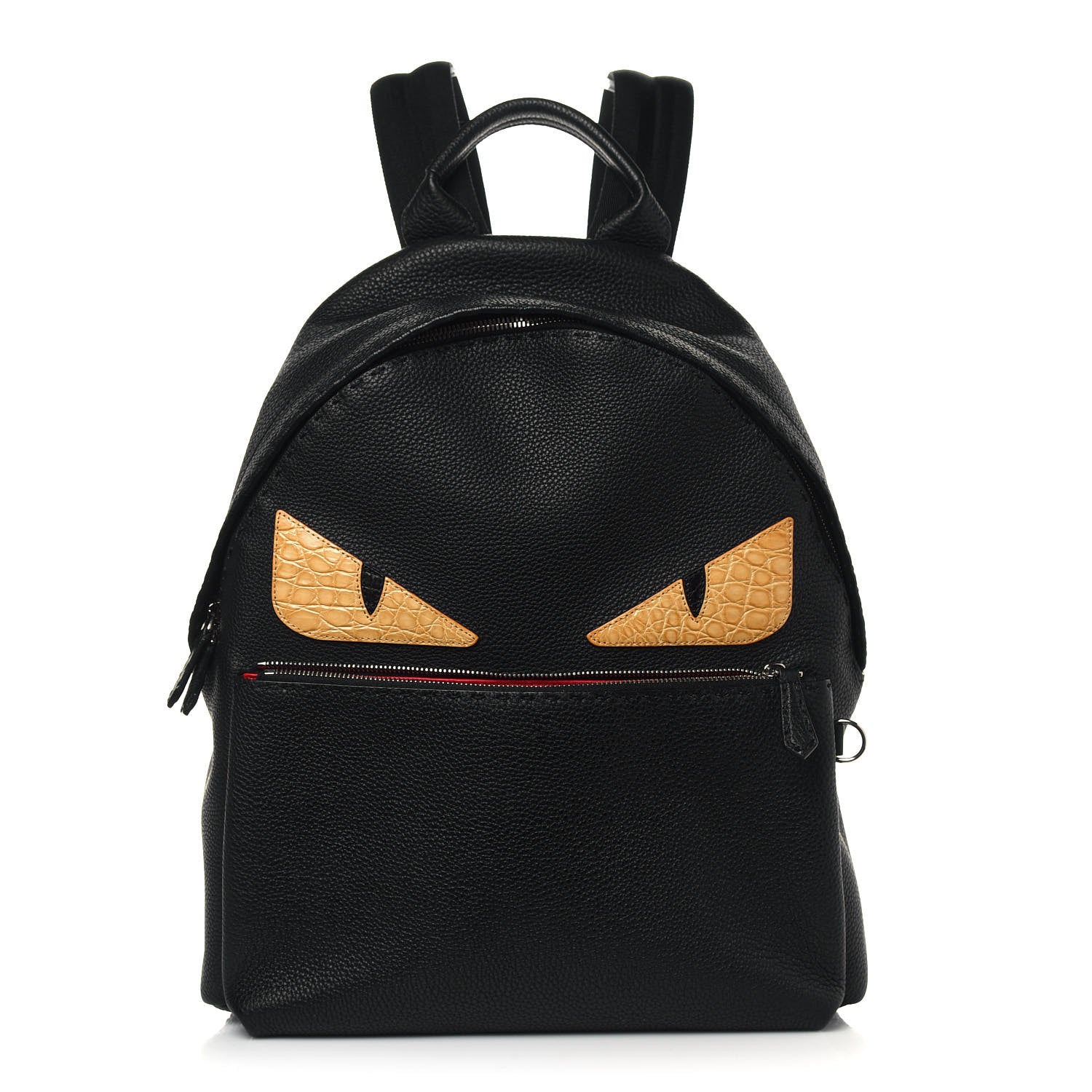 Fendi Cuoio Romano Selleria Crocodile Monster Eyes Backpack Black Girasole 1 of 12