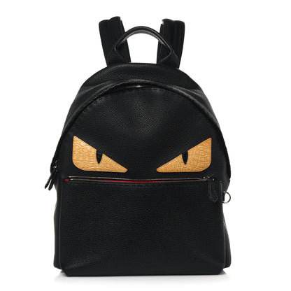 Fendi Cuoio Romano Selleria Crocodile Monster Eyes Backpack Black Girasole 1 of 12