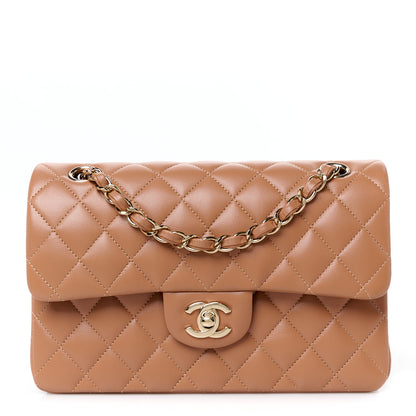 Chanel Lambskin Quilted Small Double Flap Brown 1 of 12