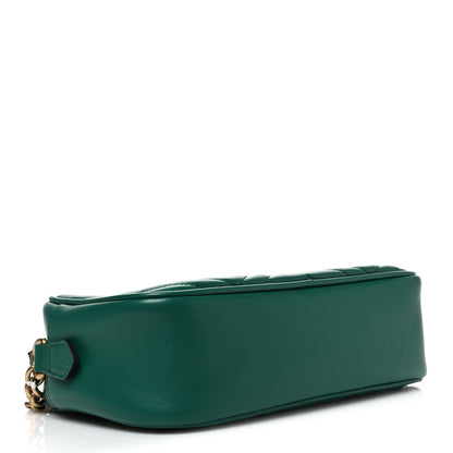 Gucci Calfskin Matelasse Small GG Marmont Chain Shoulder Bag Emerald Green 4 of 11