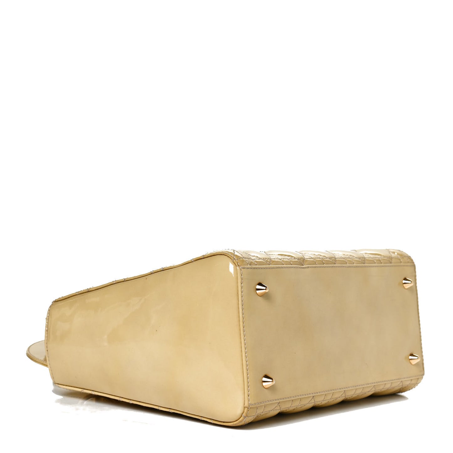 Patent Cannage Stitched Medium Lady Dior White