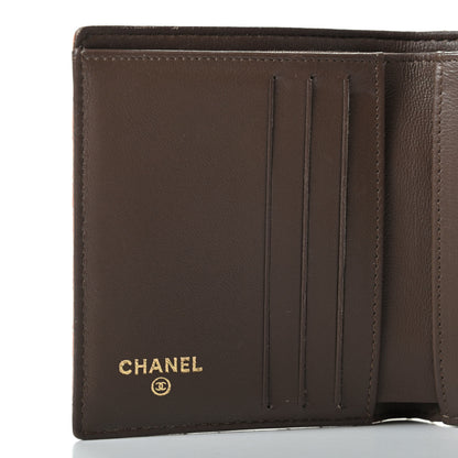 Chanel Lambskin Micro Quilted Compact French Wallet Dark Beige 6 of 11