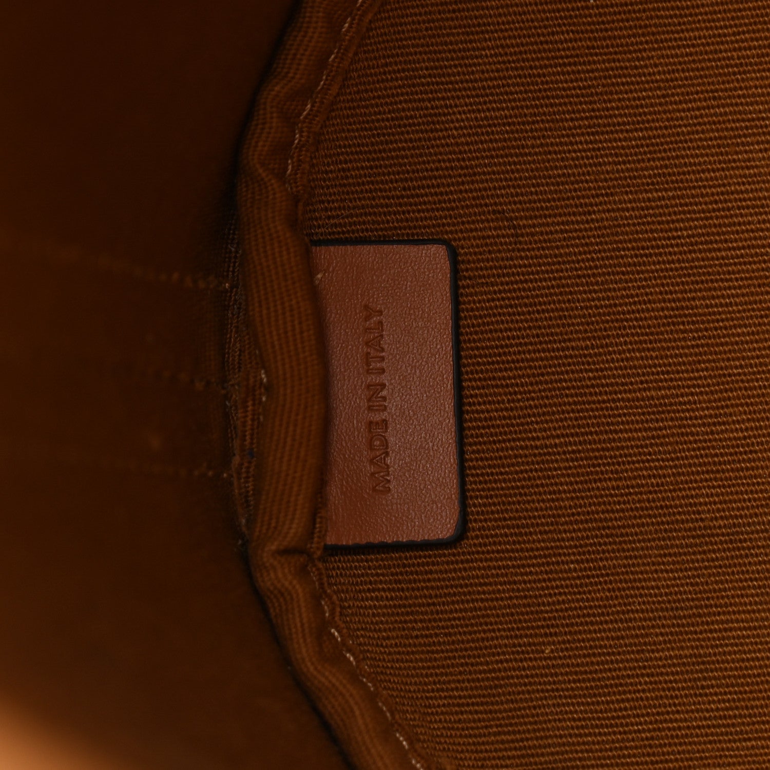 Celine Triomphe Canvas Calfskin Small Drawstring Bucket Bag Tan 6 of 9