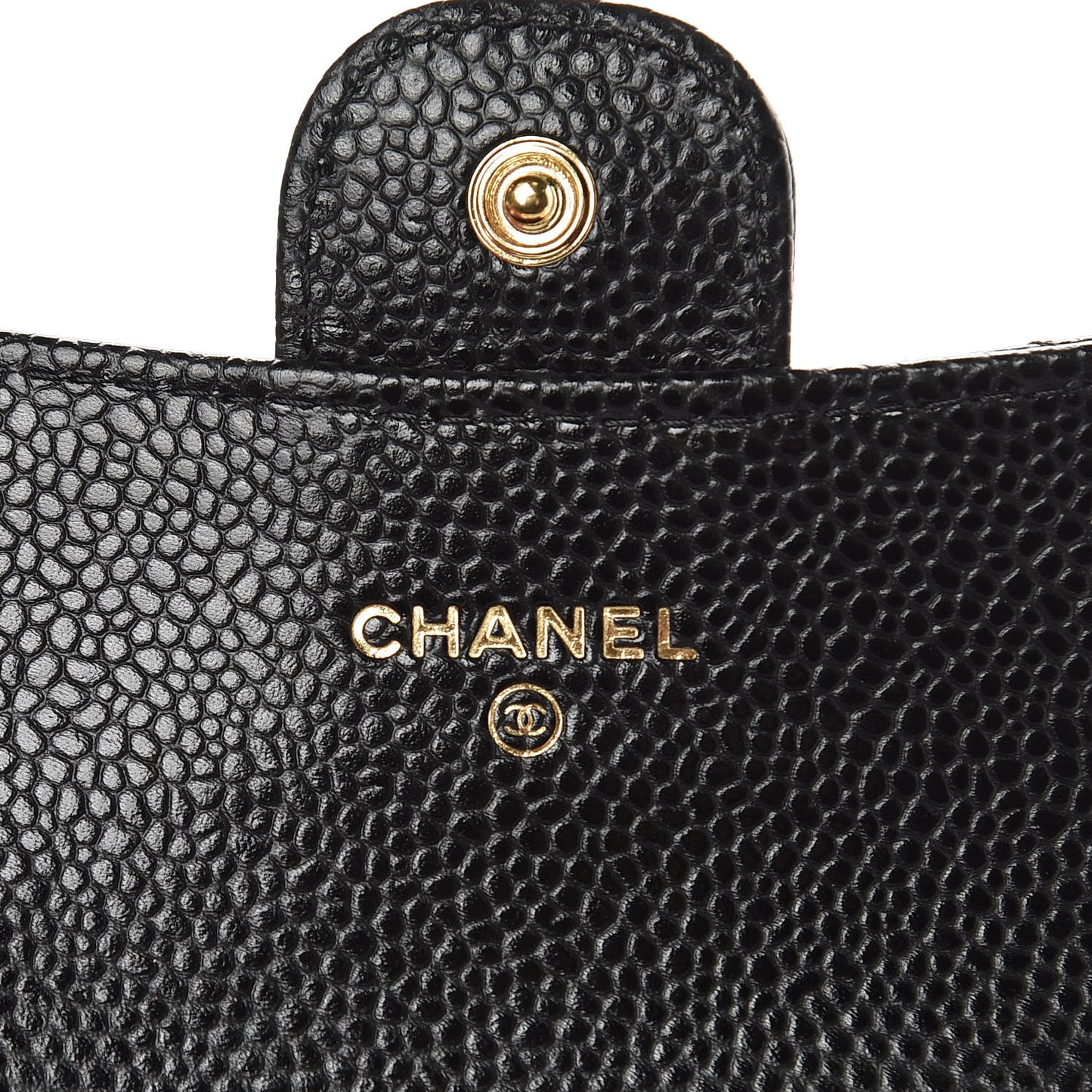 Caviar Quilted Flap Card Holder Black