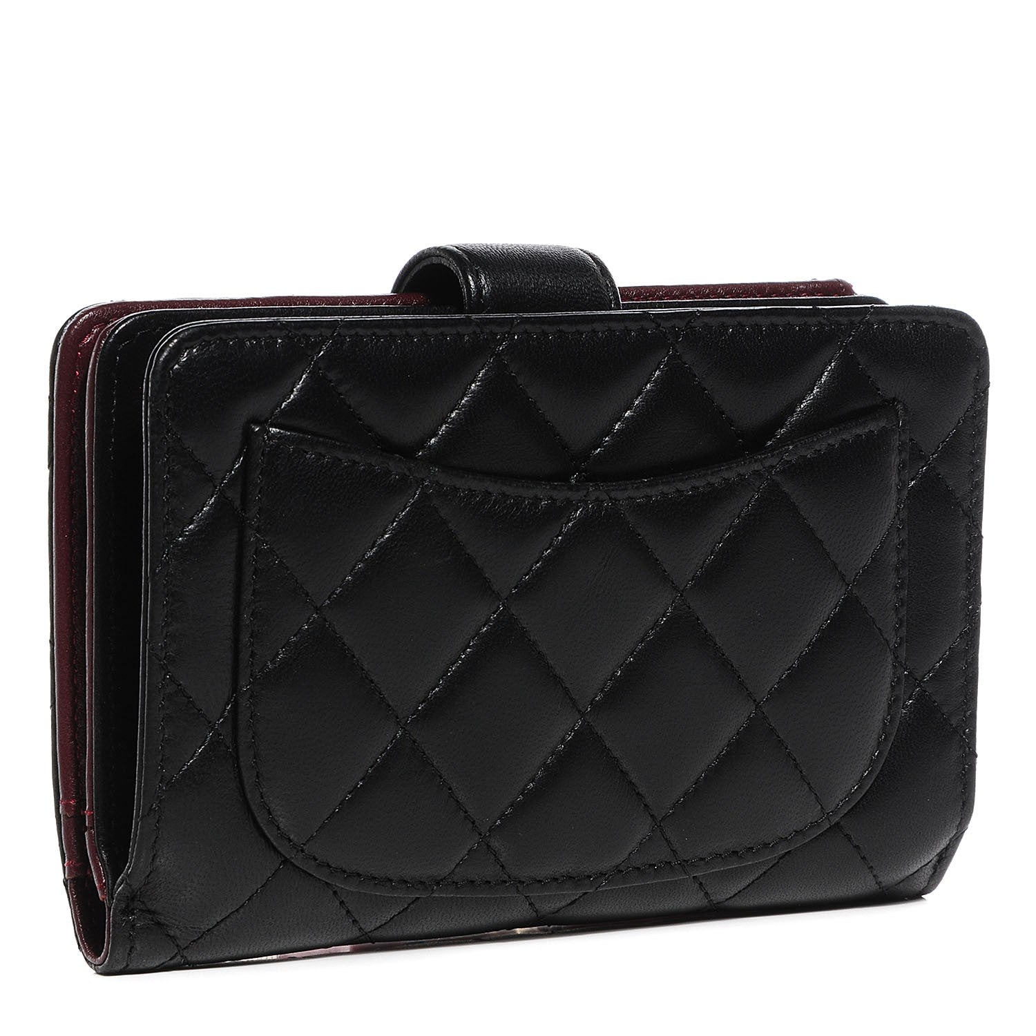 Chanel Lambskin Quilted L-Zip Pocket Wallet Black 3 of 7
