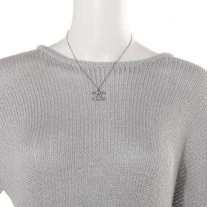 Chanel Crystal Baguette CC Necklace Silver 2 of 7