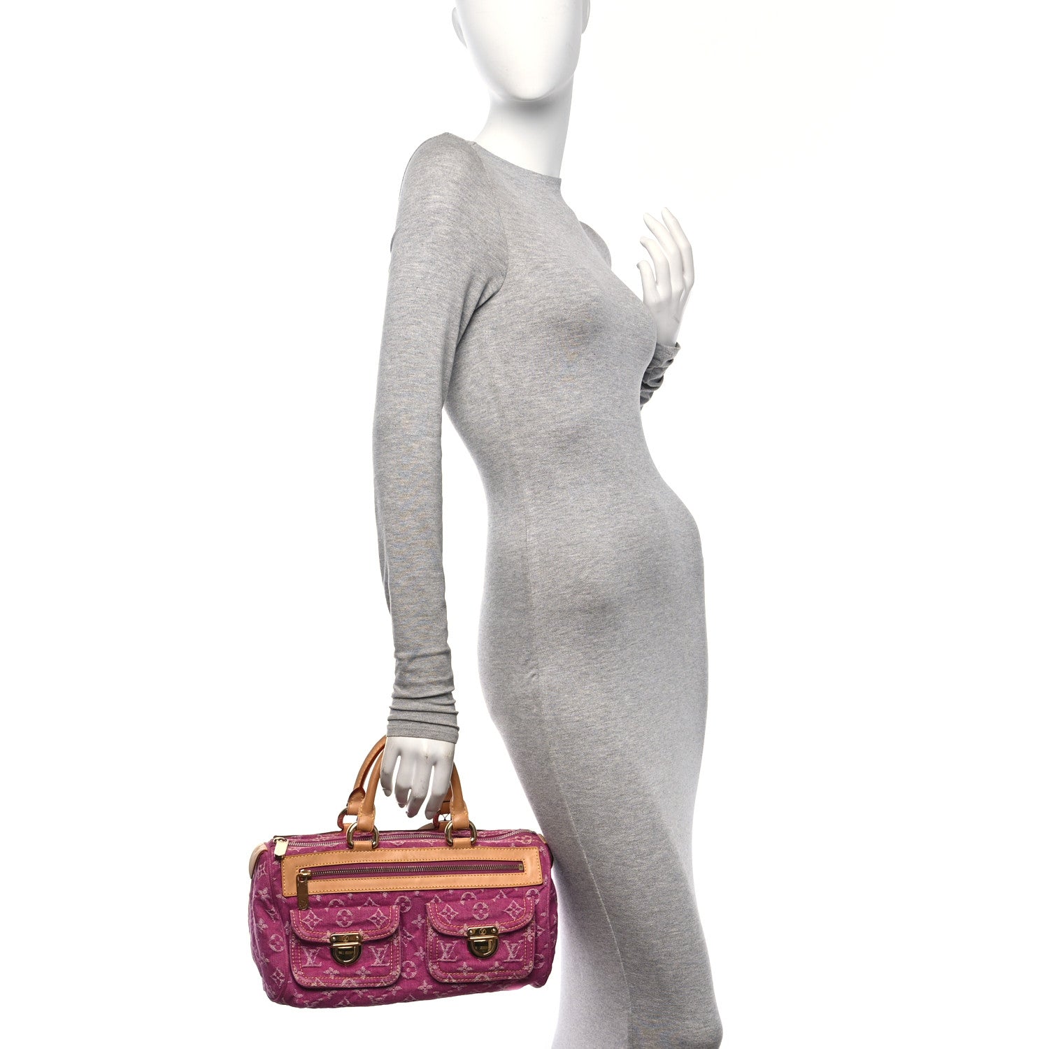 Louis Vuitton Monogram Denim Neo Speedy Fuchsia 2 of 12