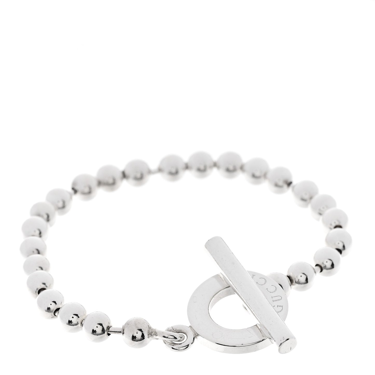 Sterling Silver Boule Bead Toggle Bracelet