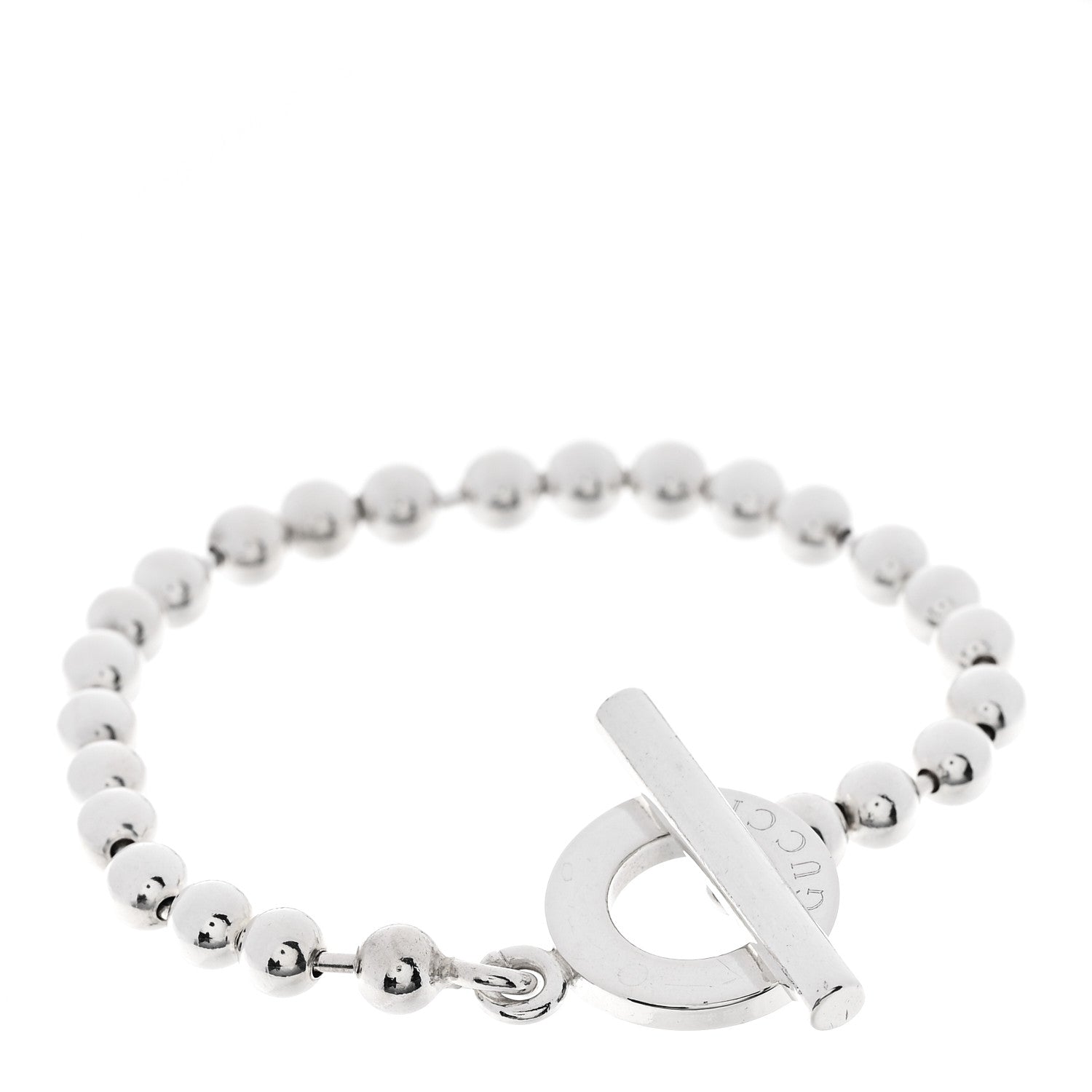 Gucci Sterling Silver Boule Bead Toggle Bracelet 1 of 5