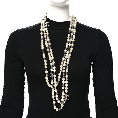 Chanel Pearl Multistrand CC Long Necklace Pearly White 2 of 7