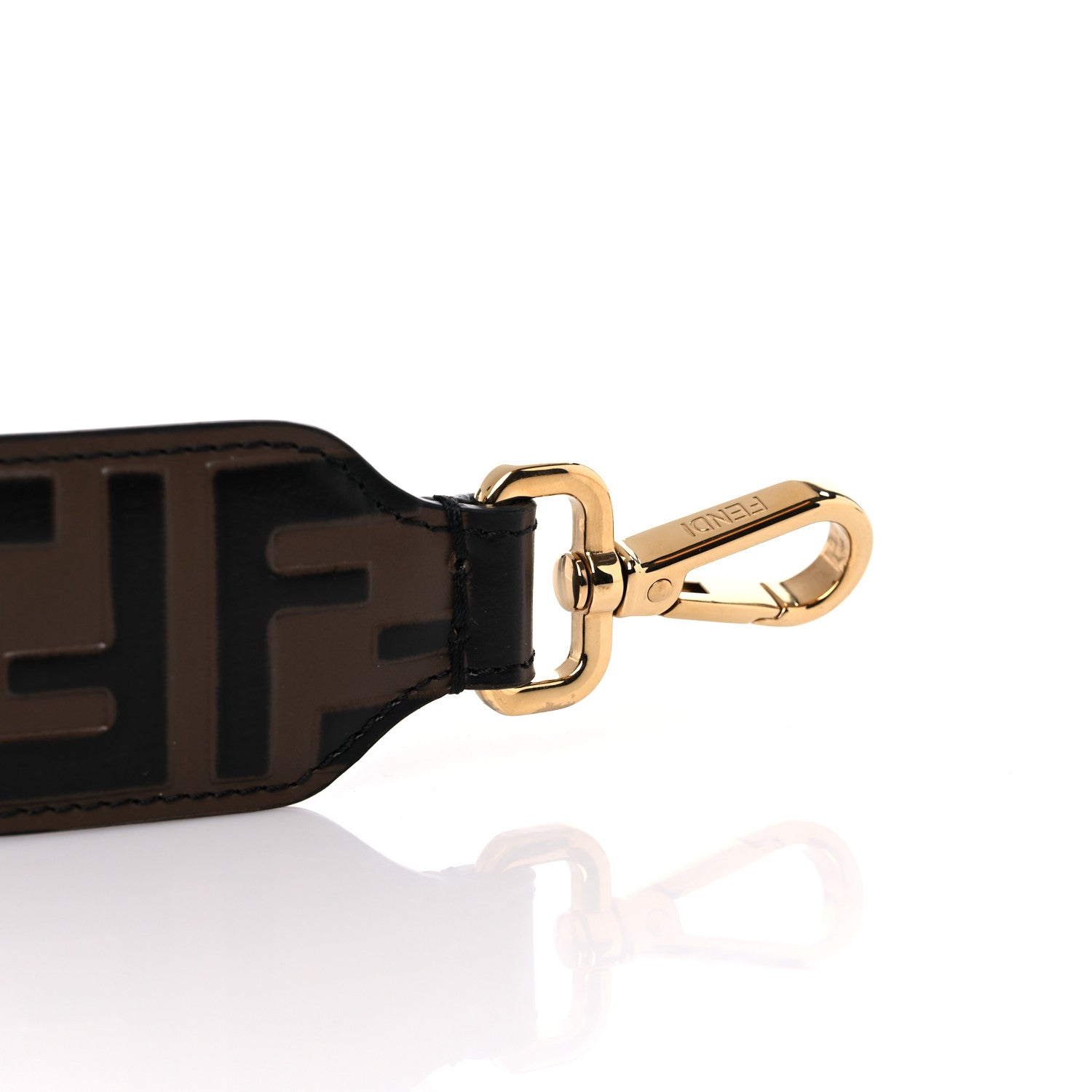 Fendi Calfskin FF 1974 Embossed Mini Strap You Maya Black 6 of 6