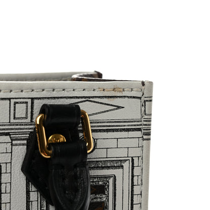 Louis Vuitton X FORNASETTI Calfskin Architettura Petit Sac Plat Black White 10 of 10