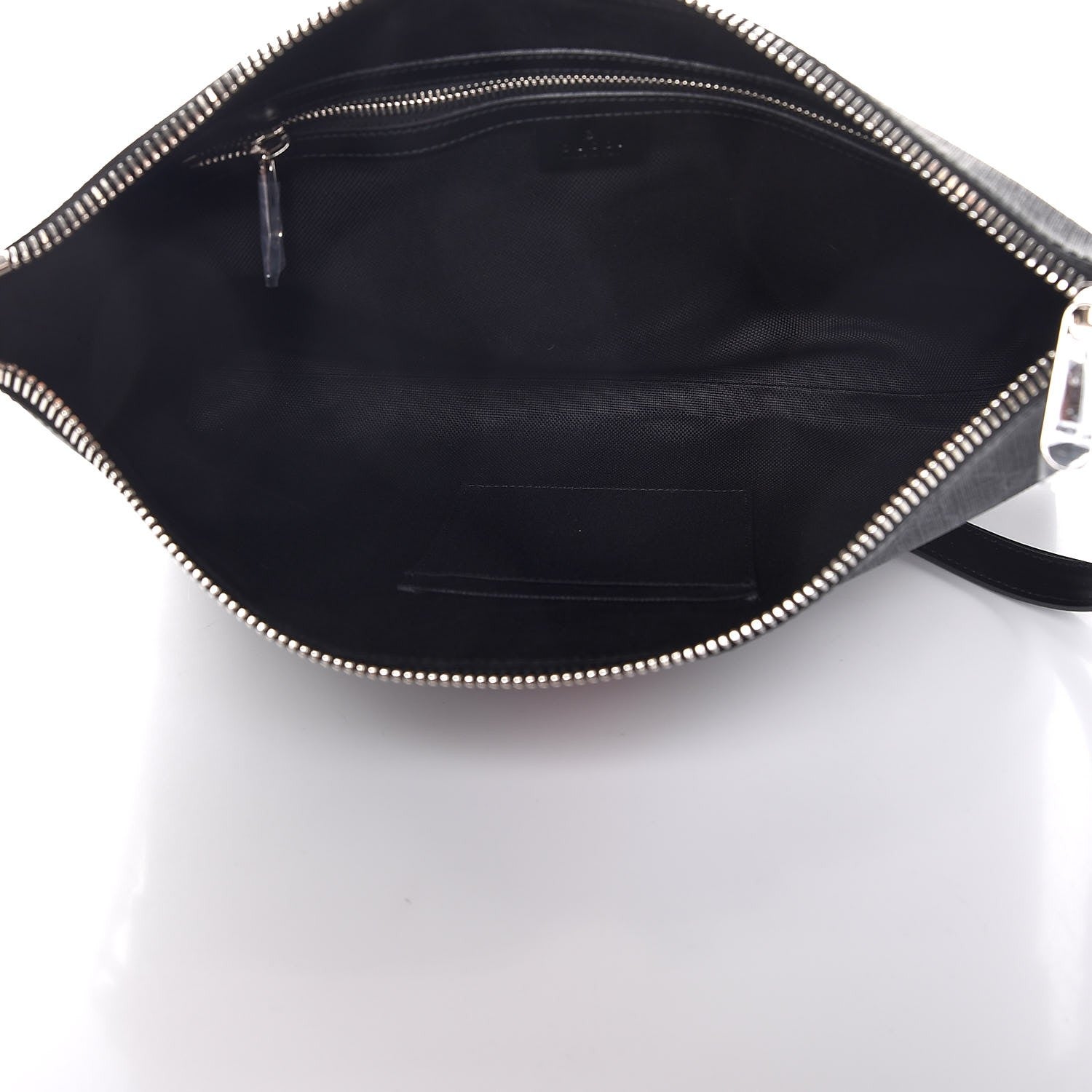 Gucci Soft GG Supreme Monogram Appia Calfskin Web East West Messenger Bag Black Grey 5 of 8
