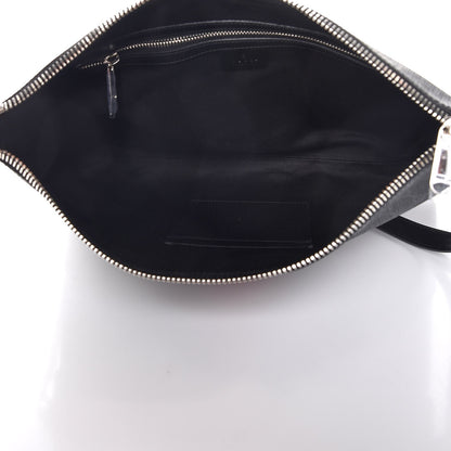 Gucci Soft GG Supreme Monogram Appia Calfskin Web East West Messenger Bag Black Grey 5 of 8