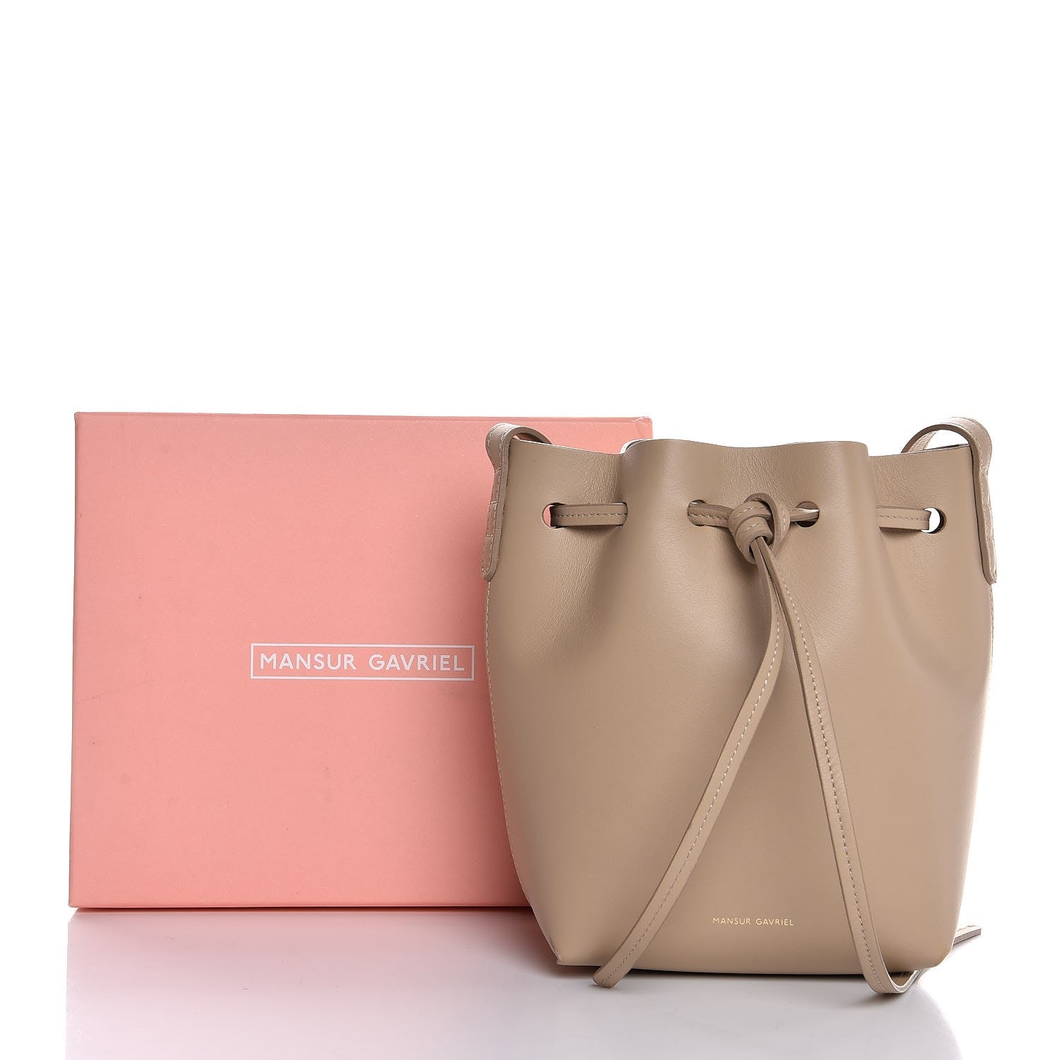 Mansur Gavriel Calfskin Mini Bucket Bag Sand 10 of 10