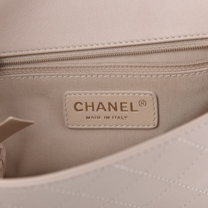 Chanel Calfskin Stitched Medium Covered CC Flap Bag Light Pink 9 of 12