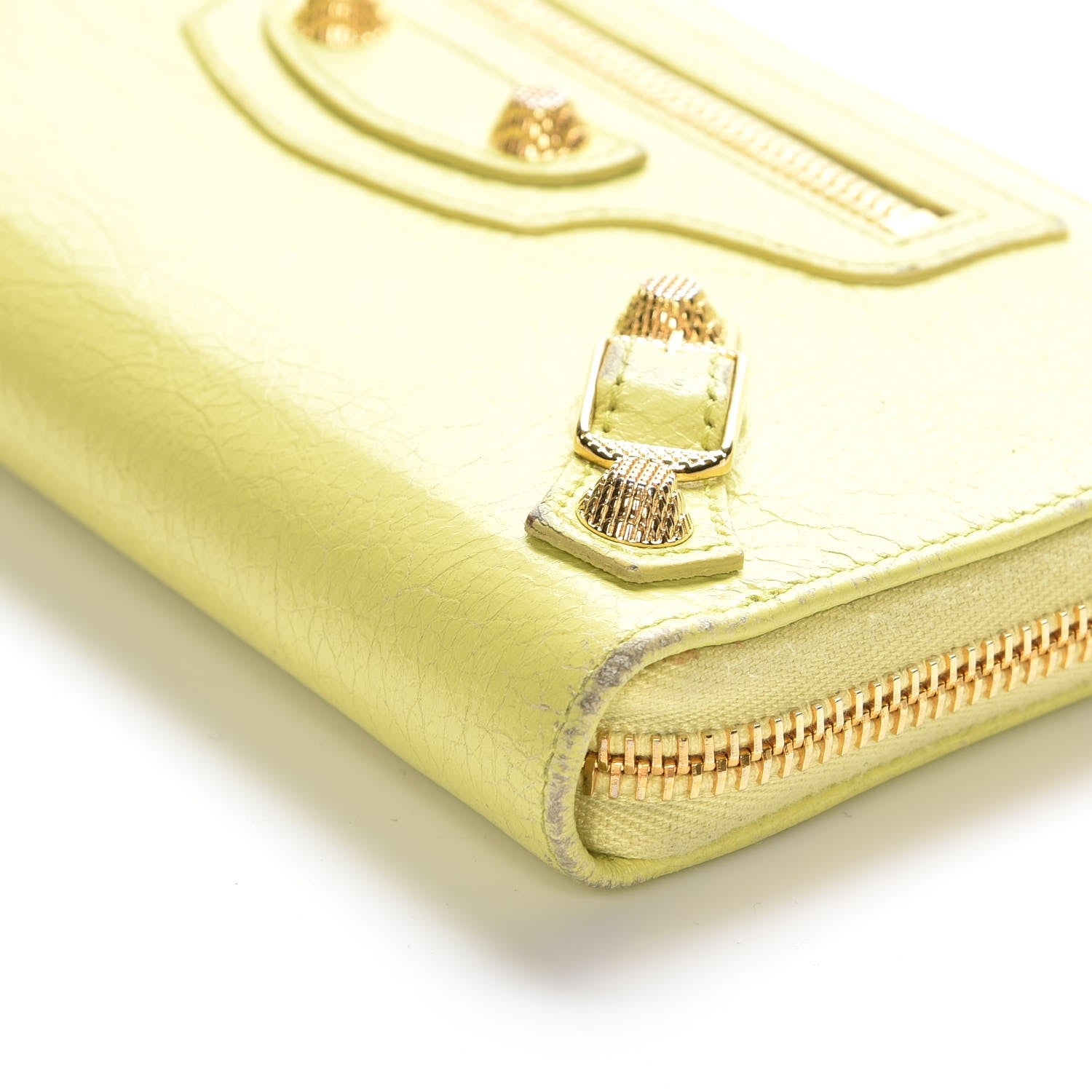 Balenciaga Agneau Giant 12 Gold Hardware Continental Zip Around Wallet Jaune Citronnade 12 of 12