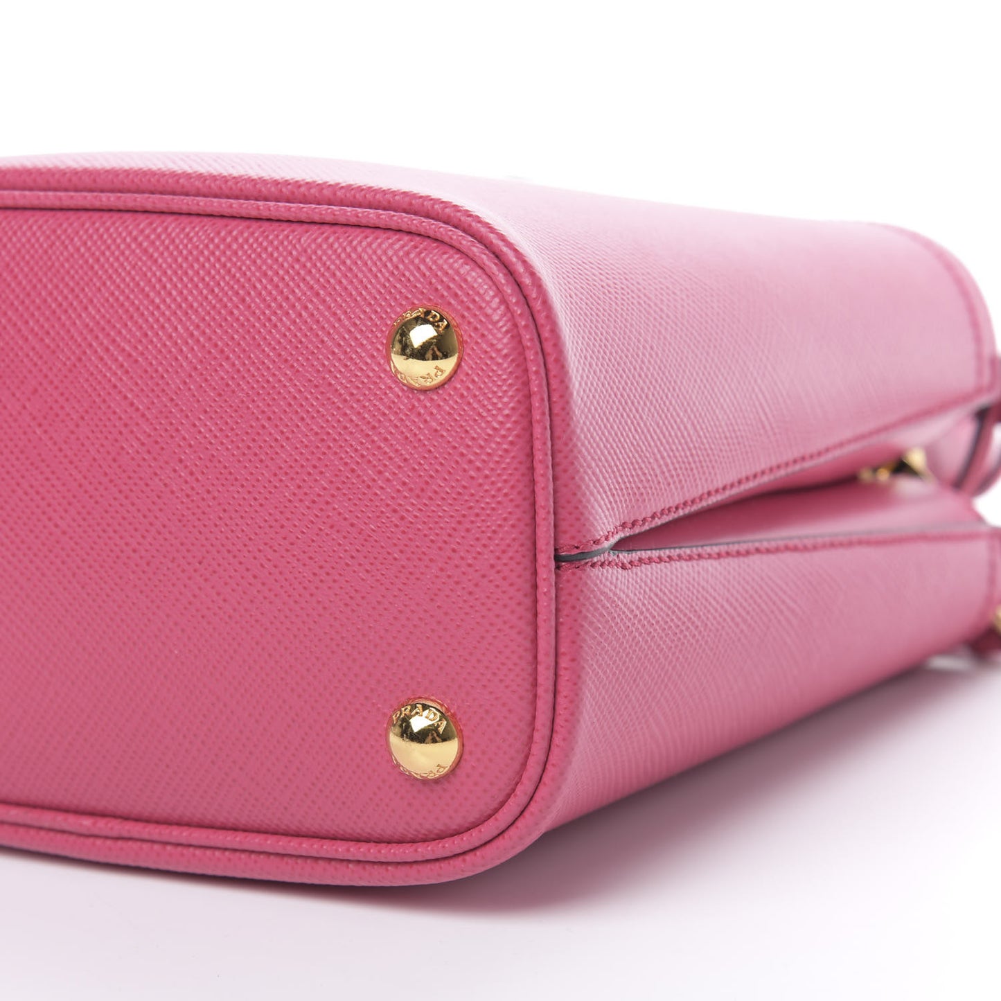 Saffiano Cuir Calfskin Small Panier Bucket Bag Magenta Black