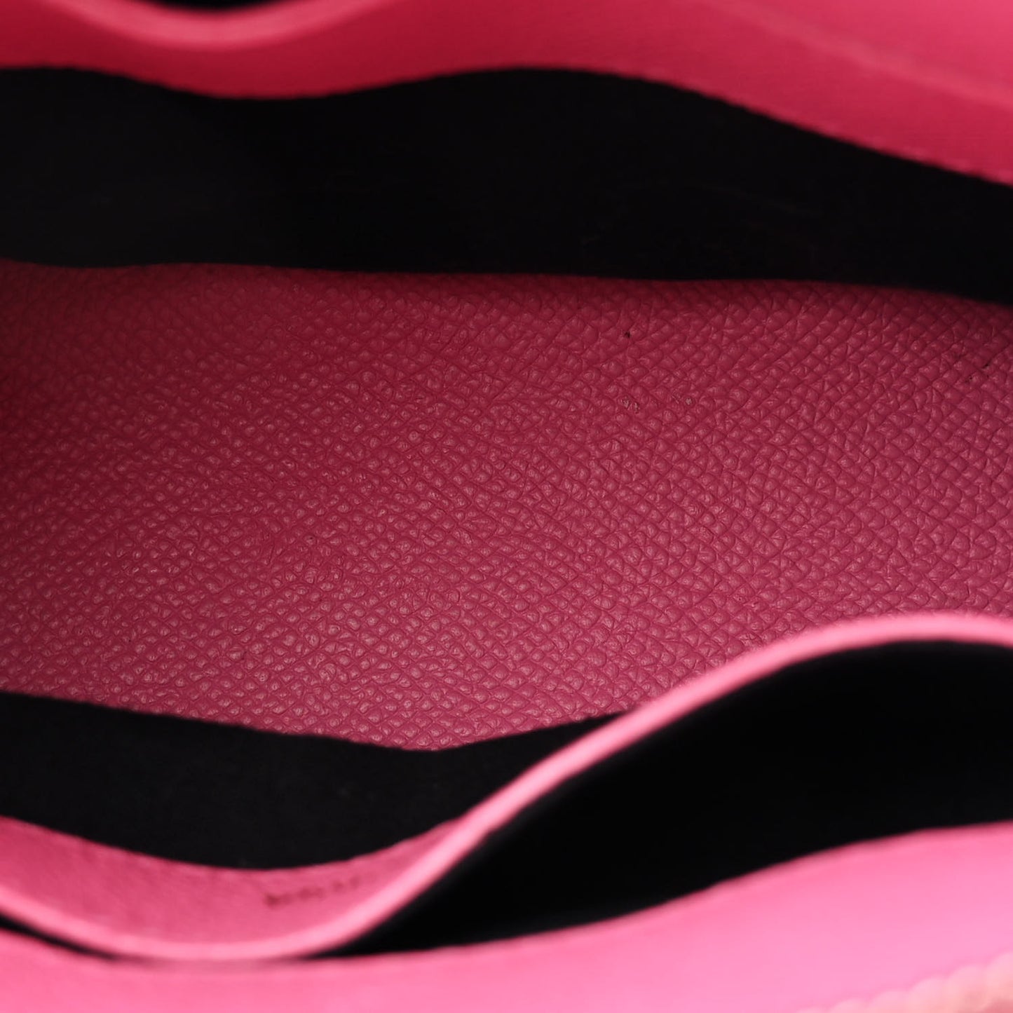 Signature Grained Calfskin Logo XXS Ville Top Handle Bag Rose Bubblegum Black