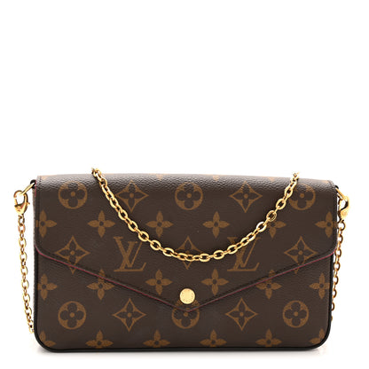 Louis Vuitton Monogram Pochette Felicie Chain Wallet Fuchsia 2 of 11