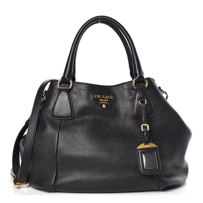 Prada Vitello Daino Tote Black 1 of 7