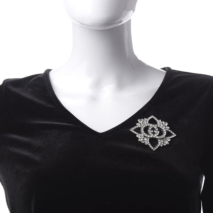 Gucci Metal Crystal Double G Brooch Silver 2 of 4