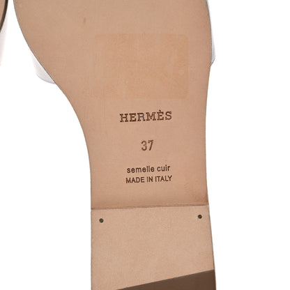 Hermes Calfskin View Sandals 37 White 6 of 12