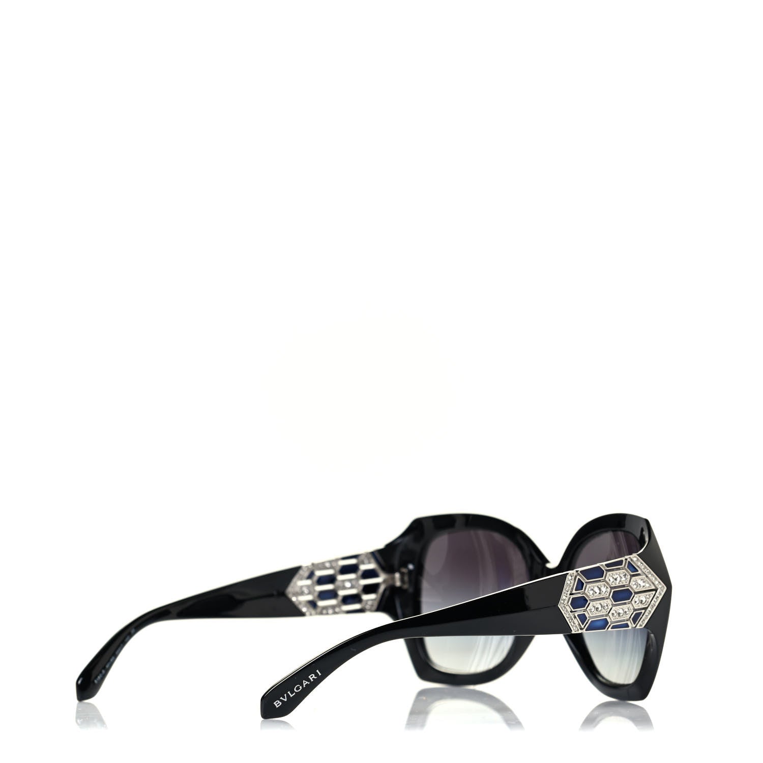 Bulgari Crystal Flower 8182-B Sunglasses Black 4 of 5