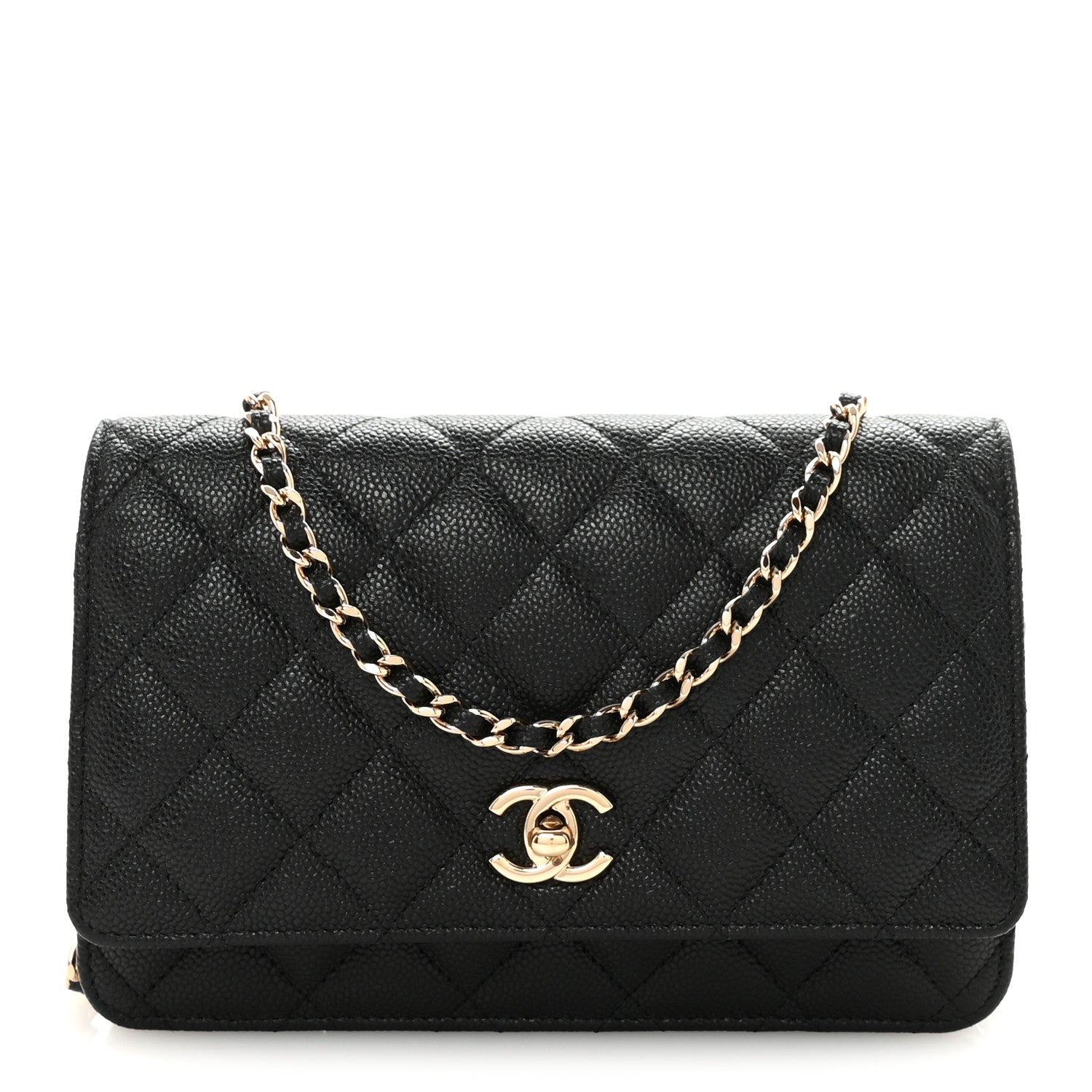 Chanel Caviar Quilted Bow Wallet On Chain WOC Black 1 of 11