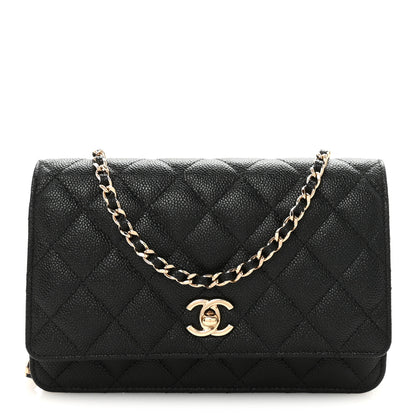 Chanel Caviar Quilted Bow Wallet On Chain WOC Black 1 of 11