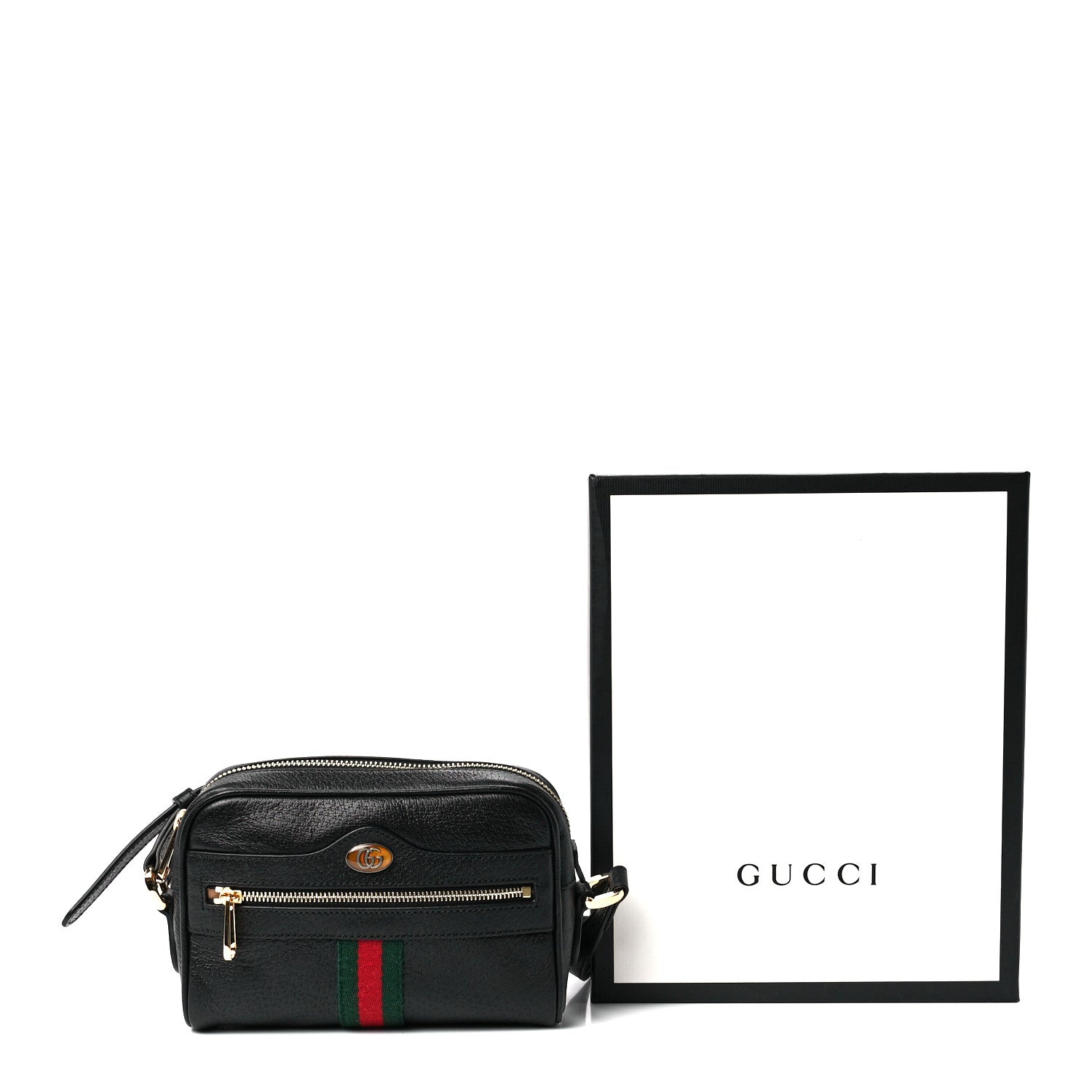 Gucci Calfskin Web Mini Ophidia Shoulder Bag Black 12 of 12