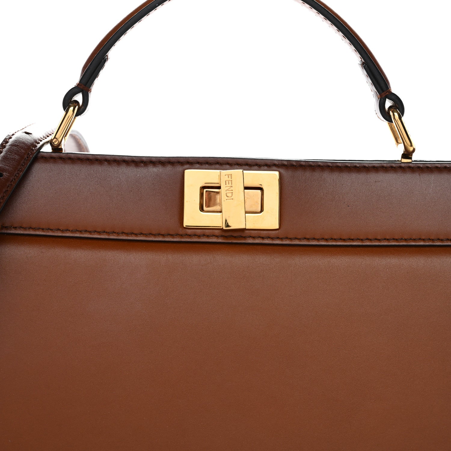 Fendi Vitello King Tamponato Medium Peekaboo I SEE U East West Satchel Cuoio 8 of 11