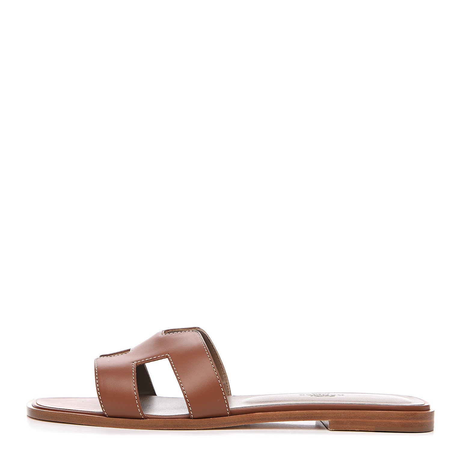 Hermes Box Calfskin Oran Sandals 41 Gold 1 of 8