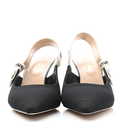 Christian Dior Technical Canvas Ribbon J Adior Slingback 65mm Pumps 39.5 Black 2 of 9