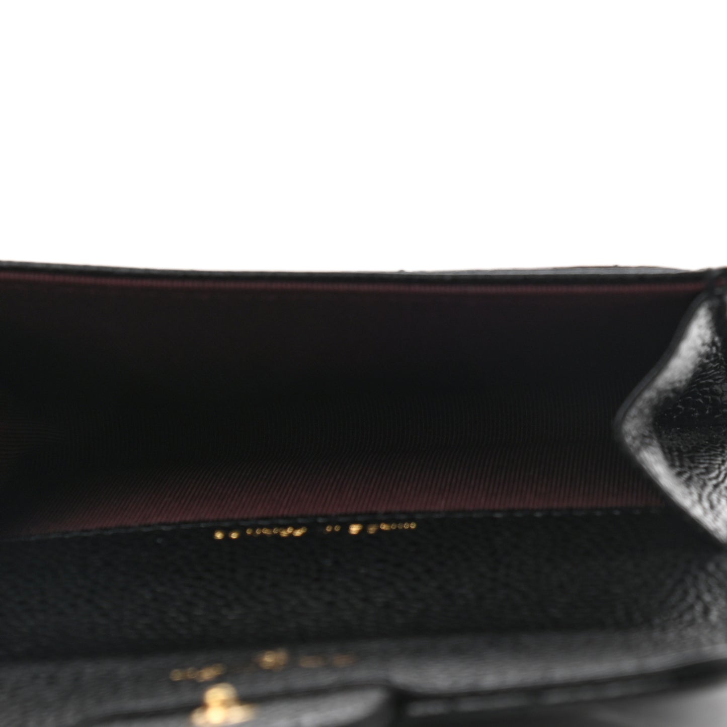 Caviar Quilted Flap Card Holder Wallet Black
