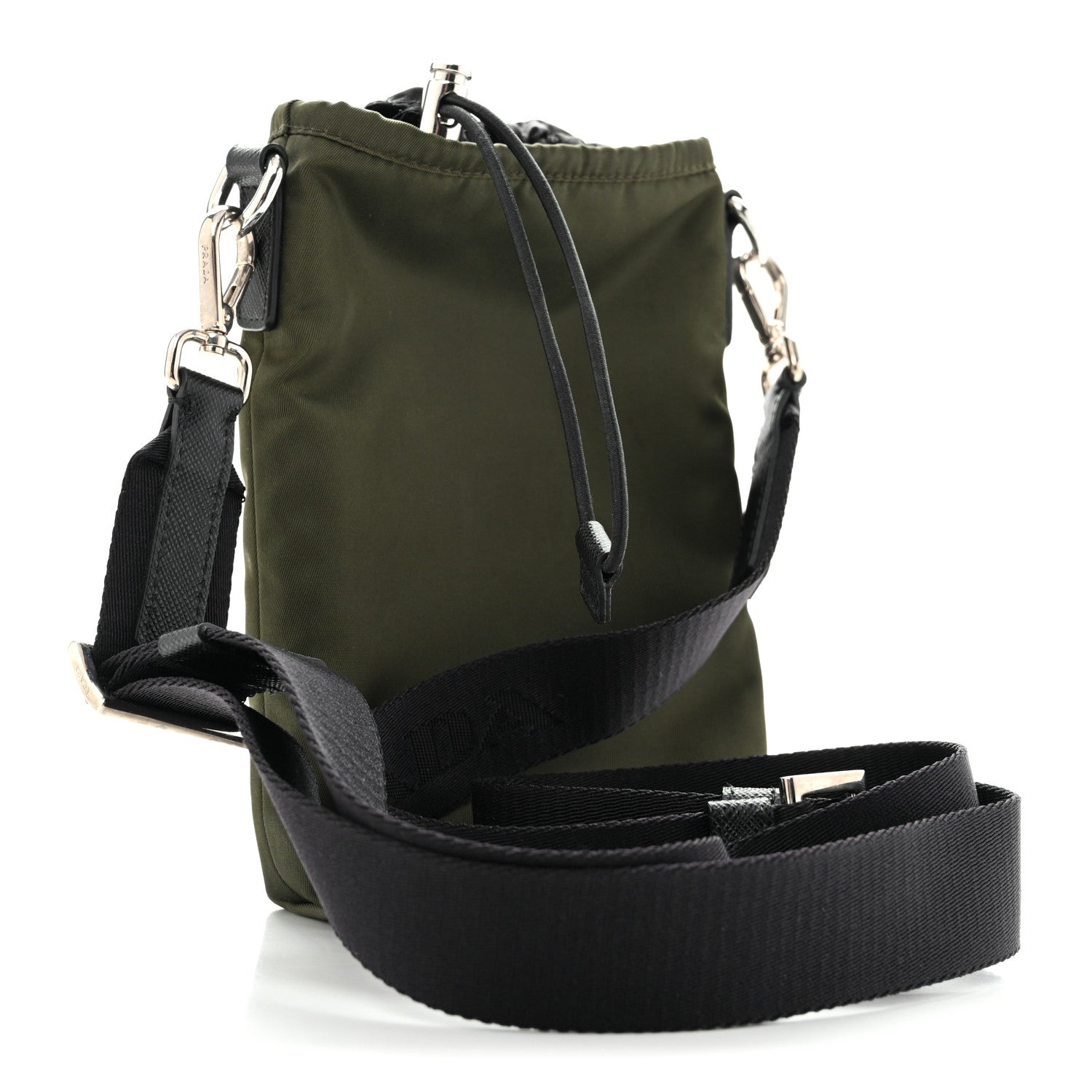 Prada Tessuto Nylon Saffiano Phone Case Crossbody Green 3 of 12