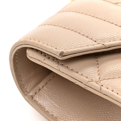 Saint Laurent Grain De Poudre Textured Mixed Matelasse Triquilt Small Monogram Satchel Dark Beige 14 of 16